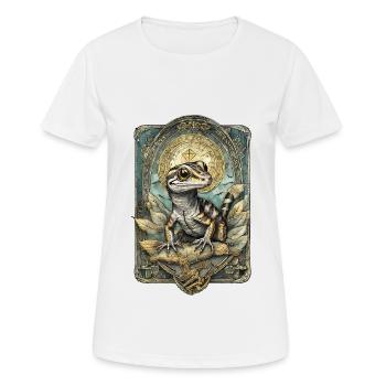 Majestätischer Gecko - Frauen T-Shirt atmungsaktiv - Weiß - Vorne - AI Model Female 172 dark (172cm)