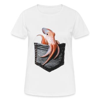 Tintenfisch - Frauen T-Shirt atmungsaktiv - Weiß - Vorne - AI Model Female 172 dark (172cm)