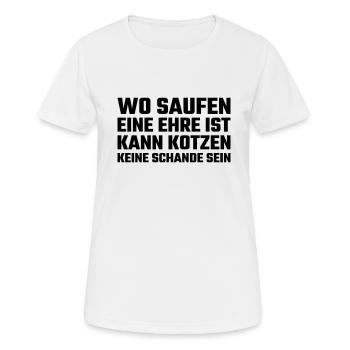 Là où l’alcool est un honneur - T-shirt respirant Femme - blanc - Devant - AI Model Female 172 dark (172cm)