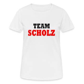 L’équipe scholz - T-shirt respirant Femme - blanc - Devant - AI Model Female 172 dark (172cm)