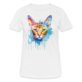 Eine farbenfrohe Siamkatze - Frauen T-Shirt atmungsaktiv - Weiß - Vorne - AI Model Female 172 dark (172cm)