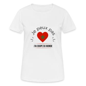 J'peux pas j'ai mondial Maroc - T-shirt respirant Femme - blanc - Devant - AI Model Female 172 dark (172cm)