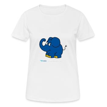 Der Elefant - stehend - Frauen T-Shirt atmungsaktiv - Weiß - Vorne - AI Model Female 172 dark (172cm)