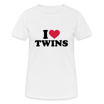 I love twins - T-shirt respirant Femme - blanc - Devant - AI Model Female 172 dark (172cm)