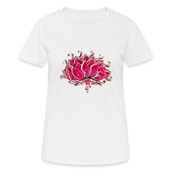Lotus, blossom, flower, yoga, OM, buddhism, spirit - Women's Breathable T-Shirt - white - Front - AI Model Female 172 dark (172cm)