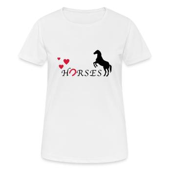 Ich liebe Pferde - Frauen T-Shirt atmungsaktiv - Weiß - Vorne - AI Model Female 172 dark (172cm)
