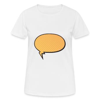 bulle de parole autour de l’idée cadeau - T-shirt respirant Femme - blanc - Devant - AI Model Female 172 dark (172cm)