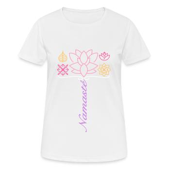 Namaste - T-shirt respirant Femme - blanc - Devant - AI Model Female 172 dark (172cm)