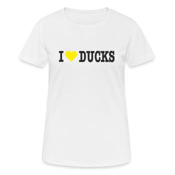i love ducks - Frauen T-Shirt atmungsaktiv - Weiß - Vorne - AI Model Female 172 dark (172cm)