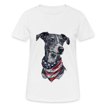 Whippet - Frauen T-Shirt atmungsaktiv - Weiß - Vorne - AI Model Female 172 dark (172cm)