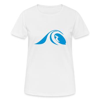 Surfer in der Tube - Frauen T-Shirt atmungsaktiv - Weiß - Vorne - AI Model Female 172 dark (172cm)