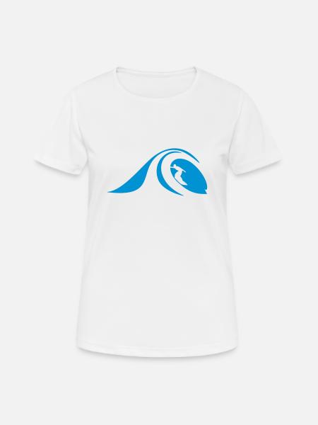 Surfer in the Tube - Women's Breathable T-Shirt - white