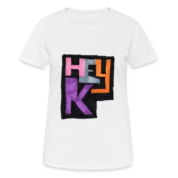hey K logo - Women's Breathable T-Shirt - white - Front - AI Model Female 172 dark (172cm)