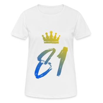 81 Couronne numérique - T-shirt respirant Femme - blanc - Devant - AI Model Female 172 dark (172cm)