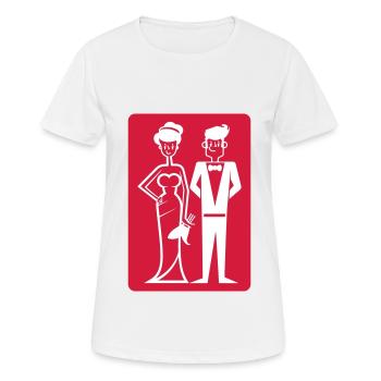 Wedding Couple Icon - Women's Breathable T-Shirt - white - Front - AI Model Female 172 dark (172cm)