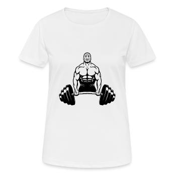 Gym Sport Kraftsport - Frauen T-Shirt atmungsaktiv - Weiß - Vorne - AI Model Female 172 dark (172cm)