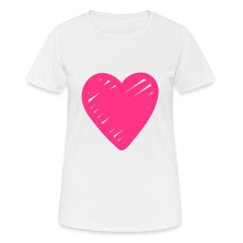 Rosa Herz Icon - Frauen T-Shirt atmungsaktiv - Weiß - Vorne - AI Model Female 172 dark (172cm)