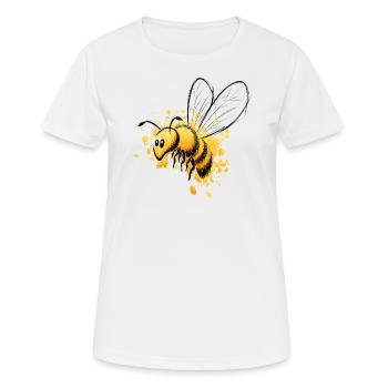 Kleine lässige Honig-Biene - Frauen T-Shirt atmungsaktiv - Weiß - Vorne - AI Model Female 172 dark (172cm)