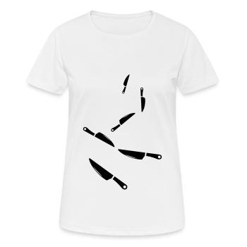 Messer icon - Frauen T-Shirt atmungsaktiv - Weiß - Vorne - AI Model Female 172 dark (172cm)