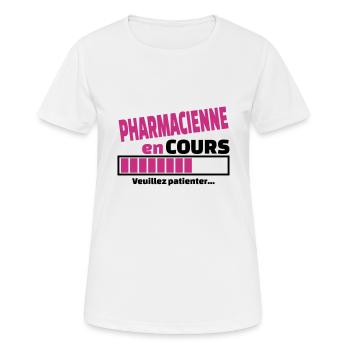 pharmacienne en cours - T-shirt respirant Femme - blanc - Devant - AI Model Female 172 dark (172cm)