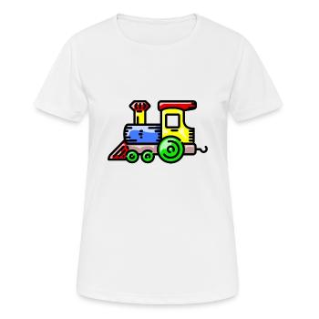 eisenbahn zug tram train railroad railway locomoti - Frauen T-Shirt atmungsaktiv - Weiß - Vorne - AI Model Female 172 dark (172cm)