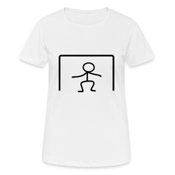 Strichmännchen Tor - Frauen T-Shirt atmungsaktiv - Weiß - Vorne - AI Model Female 172 dark (172cm)