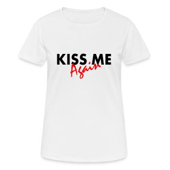 Kiss me again - Frauen T-Shirt atmungsaktiv - Weiß - Vorne - AI Model Female 172 dark (172cm)