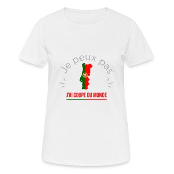 J peux pas j ai mondial portugal - T-shirt respirant Femme - blanc - Devant - AI Model Female 172 dark (172cm)