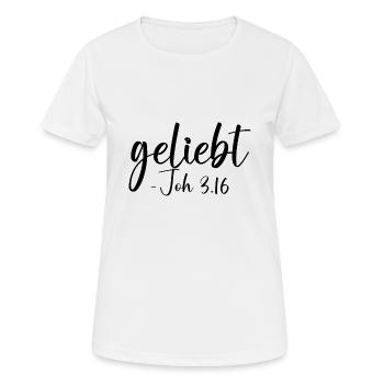 bien-aimé - T-shirt respirant Femme - blanc - Devant - AI Model Female 172 dark (172cm)