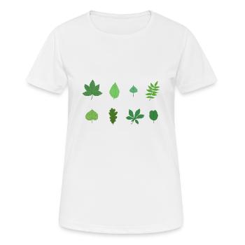 Blätter Biologie Wald Förster Jäger Eiche Ahorn - Frauen T-Shirt atmungsaktiv - Weiß - Vorne - AI Model Female 172 dark (172cm)