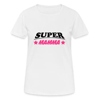 Super mamma 111 - Frauen T-Shirt atmungsaktiv - Weiß - Vorne - AI Model Female 172 dark (172cm)