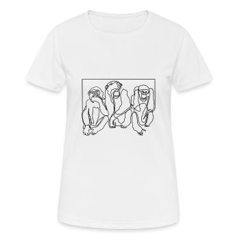 Affe Affen Drei Affen Premium Design Geschenk - Frauen T-Shirt atmungsaktiv - Weiß - Vorne - AI Model Female 172 dark (172cm)