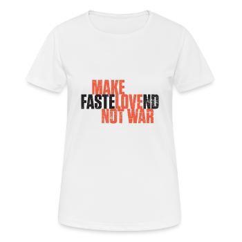 Make Fastelovend Love not war Karneval - Frauen T-Shirt atmungsaktiv - Weiß - Vorne - AI Model Female 172 dark (172cm)
