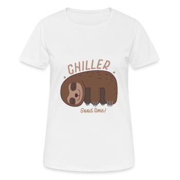 Sloth Chiller Sloth Humor Wall Art - Women's Breathable T-Shirt - white - Front - AI Model Female 172 dark (172cm)