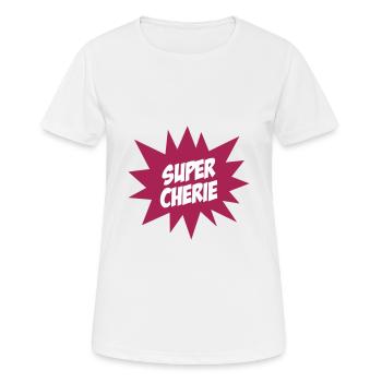 Super Chérie - T-shirt respirant Femme - blanc - Devant - AI Model Female 172 dark (172cm)