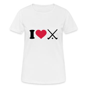 Hockey - Frauen T-Shirt atmungsaktiv - Weiß - Vorne - AI Model Female 172 dark (172cm)