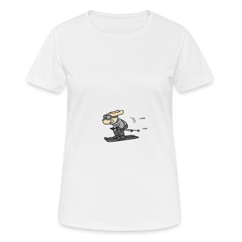 Apres Ski - Frauen T-Shirt atmungsaktiv - Weiß - Vorne - AI Model Female 172 dark (172cm)