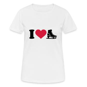 I love Schlittschuh - Frauen T-Shirt atmungsaktiv - Weiß - Vorne - AI Model Female 172 dark (172cm)