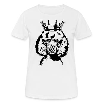 Pudel Krone Hunde Hund Wilsigns - Frauen T-Shirt atmungsaktiv - Weiß - Vorne - AI Model Female 172 dark (172cm)