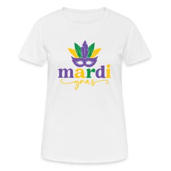 Mardi Gras Maske - Frauen T-Shirt atmungsaktiv - Weiß - Vorne - AI Model Female 172 dark (172cm)