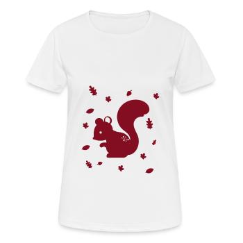 Eichhörnchen - Streifenhörnchen - Waldtier - Natur - Frauen T-Shirt atmungsaktiv - Weiß - Vorne - AI Model Female 172 dark (172cm)