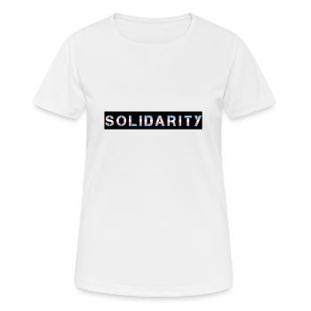 Solidarité trans - T-shirt respirant Femme - blanc - Devant - AI Model Female 172 dark (172cm)