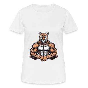 Cheetah Muscles Bodybuilding - Women's Breathable T-Shirt - white - Front - AI Model Female 172 dark (172cm)