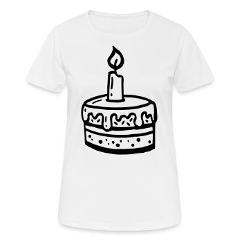 Gâteau d'anniversaire cadeau enfant / gâteau d'anniversaire - T-shirt respirant Femme - blanc - Devant - AI Model Female 172 dark (172cm)