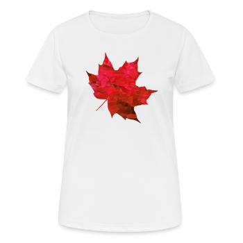 Érable Rouge Polygone - T-shirt respirant Femme - blanc - Devant - AI Model Female 172 dark (172cm)