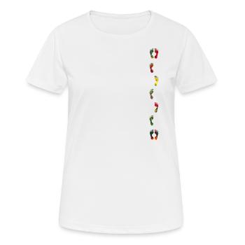 Pieds en marche - T-shirt respirant Femme - blanc - Devant - AI Model Female 172 dark (172cm)