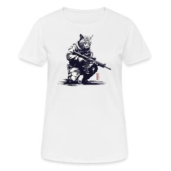 Sniper Kitty - Women's Breathable T-Shirt - white - Front - AI Model Female 172 dark (172cm)