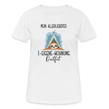 Erste Eigene Wohnung Einzug Wohngemeinschaft WG 1. - Frauen T-Shirt atmungsaktiv - Weiß - Vorne - AI Model Female 172 dark (172cm)