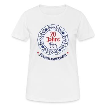20 Jahre Verheiratet Ehe Porzellanhochzeit 20. - Frauen T-Shirt atmungsaktiv - Weiß - Vorne - AI Model Female 172 dark (172cm)