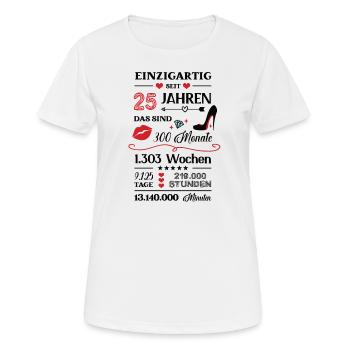 25 Geburtstag 25. Birthday Geburtstagsoutfit 25ter - Frauen T-Shirt atmungsaktiv - Weiß - Vorne - AI Model Female 172 dark (172cm)